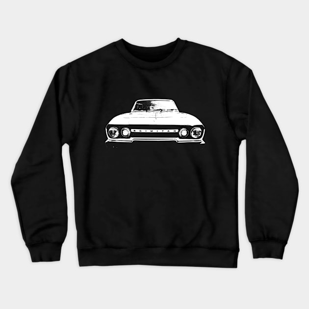 Reliant Scimitar 1970s British classic car monoblock white Crewneck Sweatshirt by soitwouldseem